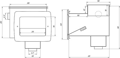 Скиммер нерж. удлиненный с камерой долива 25м2, под пленку, AISI 304, арт. Р3-07 схема