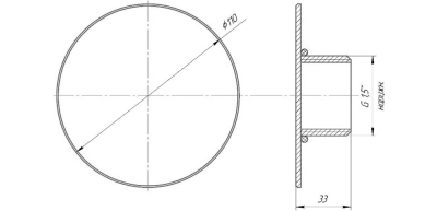Заглушка к форсунке для подключения пылесоса AISI-316L, арт. Р7-14.1L схема
