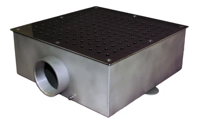 Донный слив нерж. под плитку, 350х350х150, 40м3ч, 3” (внутр.) AISI 304, Р4-11